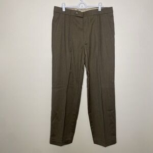 Ballin Classic Comfort Eze 100% Wool Super 120's Mens 34 Pants Pleated Cuffed